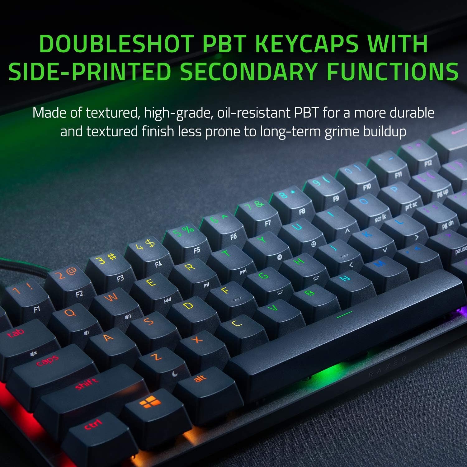 Huntsman Mini 60% Gaming Keyboard: Linear Optical Switches - Aluminum Top Frame - Chroma RGB Lighting - PBT Keycaps - Onboard Memory - Snap Tap - Black